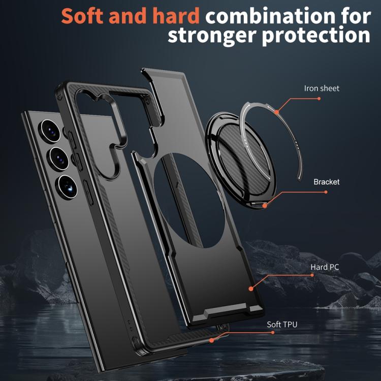 For Samsung Galaxy S24 Ultra 5G Metal 360 Degree Rotation Holder MagSafe Phone Case