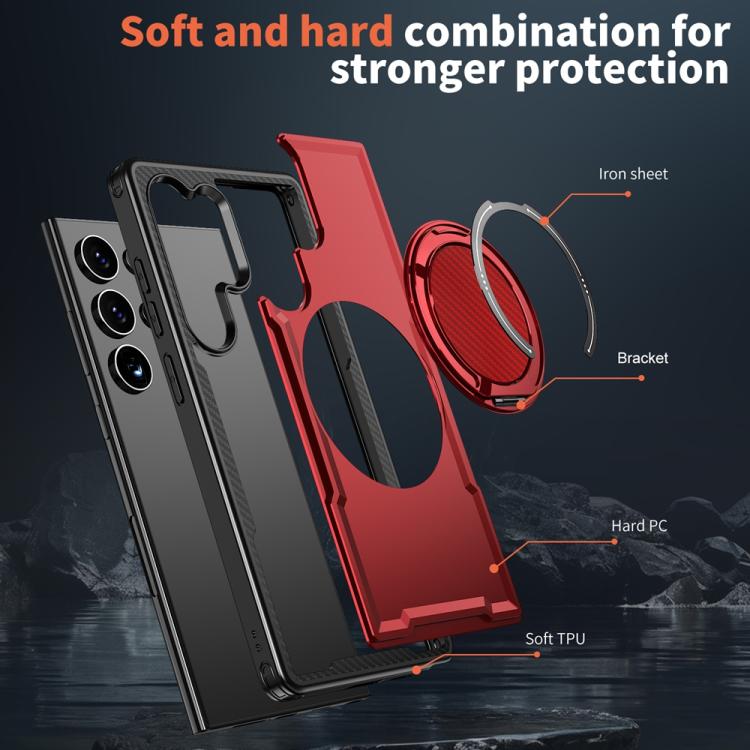 For Samsung Galaxy S24 Ultra 5G Metal 360 Degree Rotation Holder MagSafe Phone Case
