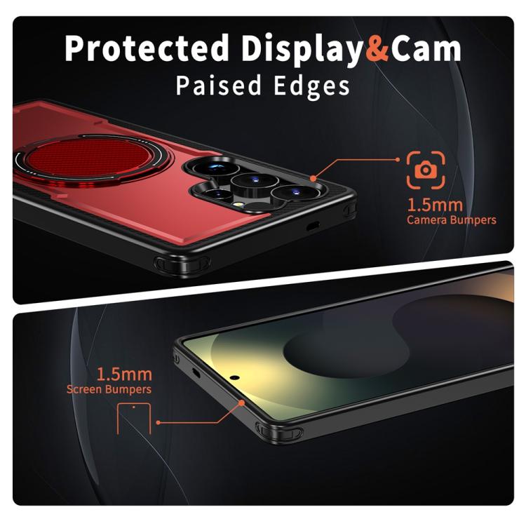 For Samsung Galaxy S24 Ultra 5G Metal 360 Degree Rotation Holder MagSafe Phone Case