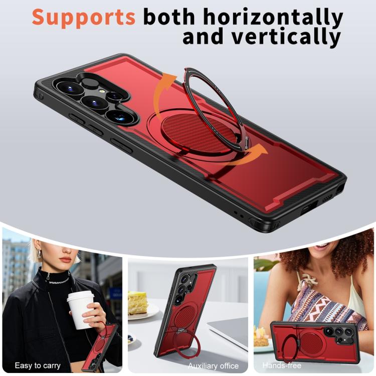 For Samsung Galaxy S24 Ultra 5G Metal 360 Degree Rotation Holder MagSafe Phone Case