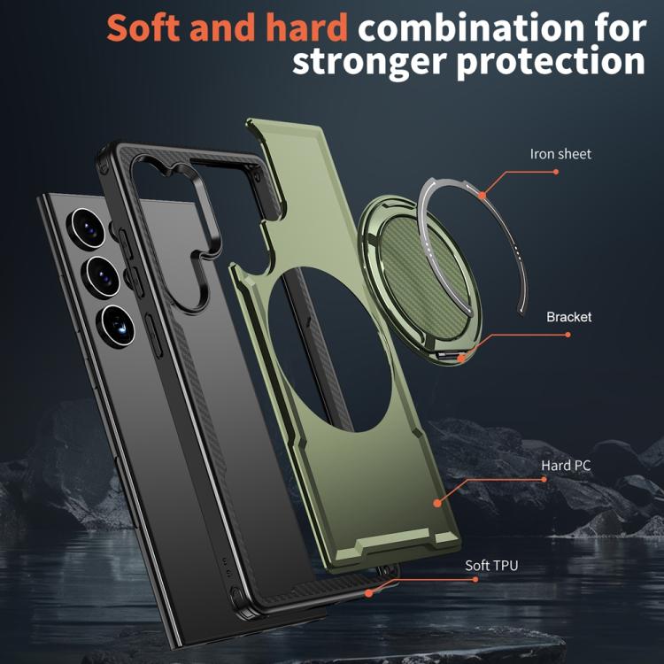 For Samsung Galaxy S24 Ultra 5G Metal 360 Degree Rotation Holder MagSafe Phone Case