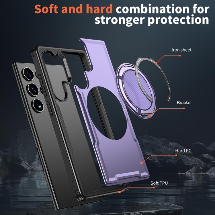 For Samsung Galaxy S24 Ultra 5G Metal 360 Degree Rotation Holder MagSafe Phone Case
