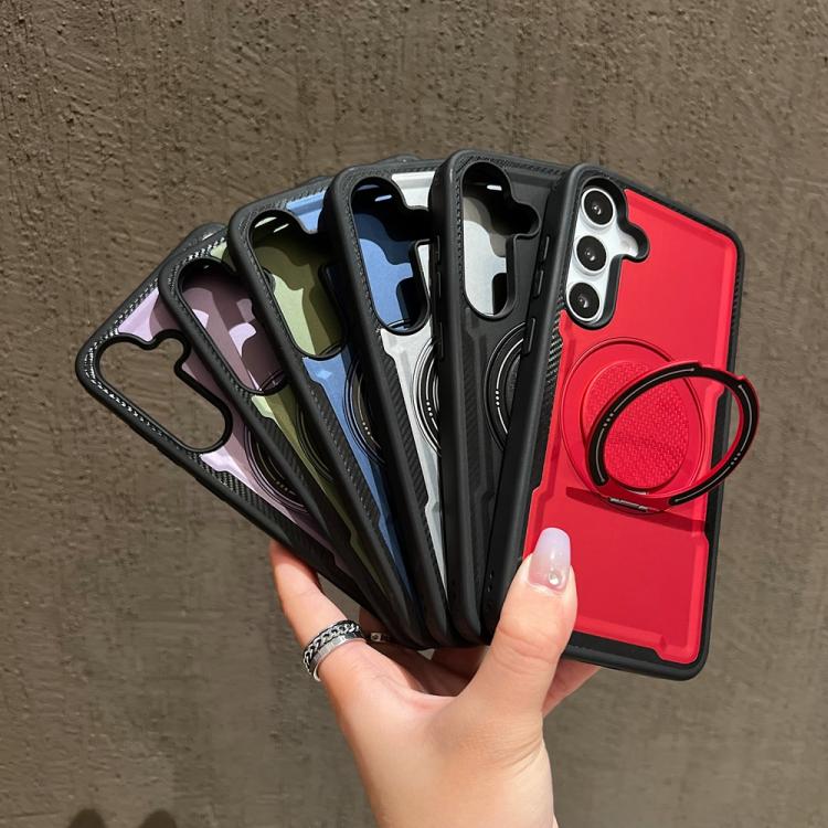 For Samsung Galaxy S25 / S24 5G Metal 360 Degree Rotation Holder MagSafe Phone Case
