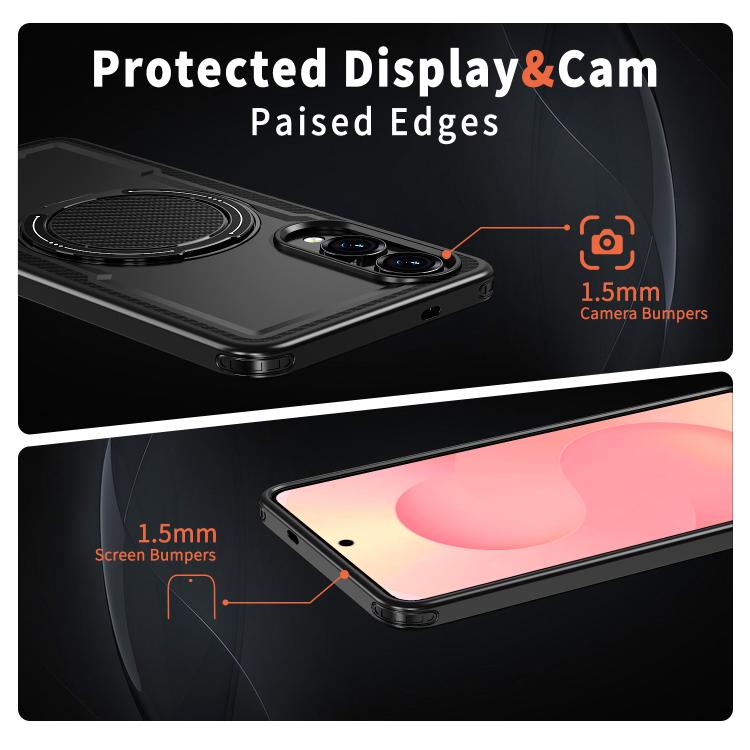 For Samsung Galaxy S25 Edge 5G Metal 360 Degree Rotation Holder MagSafe Phone Case