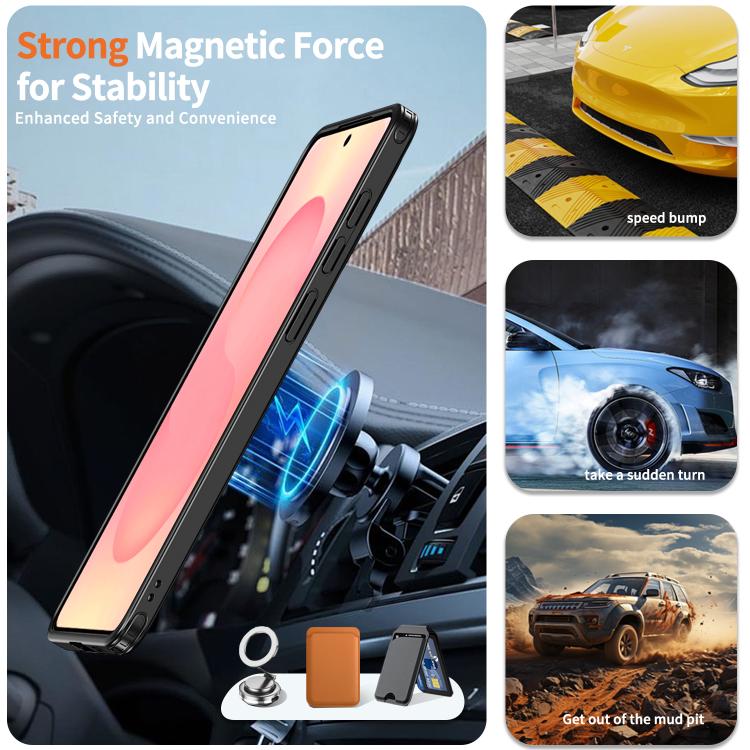 For Samsung Galaxy S25 Edge 5G Metal 360 Degree Rotation Holder MagSafe Phone Case