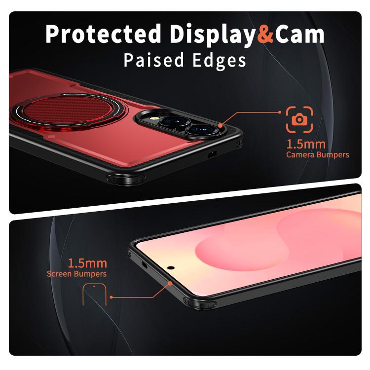 For Samsung Galaxy S25 Edge 5G Metal 360 Degree Rotation Holder MagSafe Phone Case