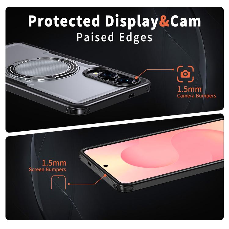 For Samsung Galaxy S25 Edge 5G Metal 360 Degree Rotation Holder MagSafe Phone Case
