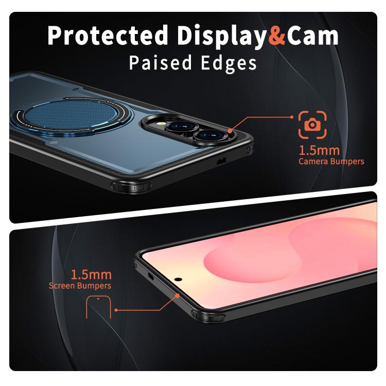 For Samsung Galaxy S25 Edge 5G Metal 360 Degree Rotation Holder MagSafe Phone Case