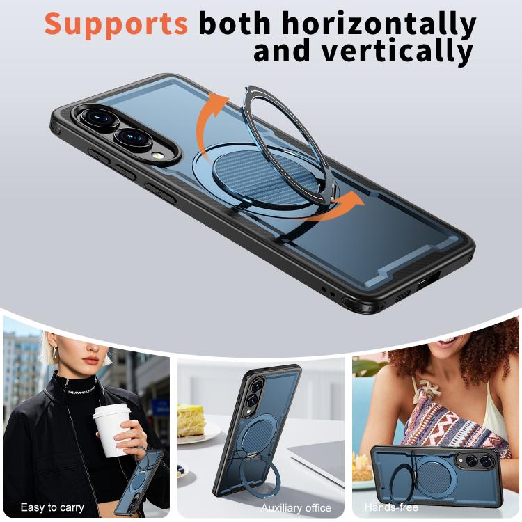 For Samsung Galaxy S25 Edge 5G Metal 360 Degree Rotation Holder MagSafe Phone Case