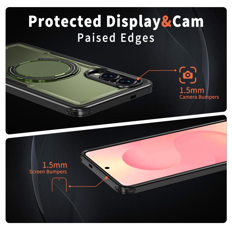 For Samsung Galaxy S25 Edge 5G Metal 360 Degree Rotation Holder MagSafe Phone Case