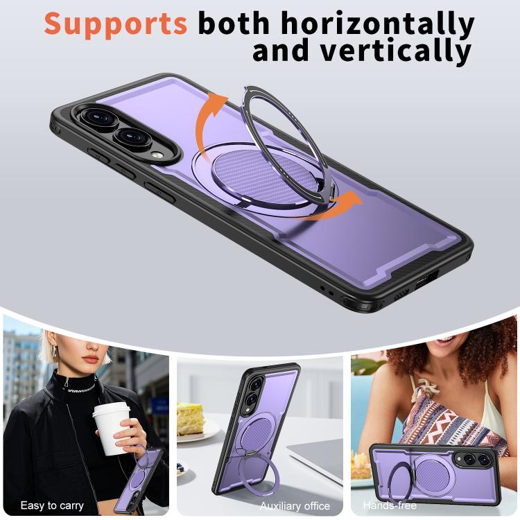 For Samsung Galaxy S25 Edge 5G Metal 360 Degree Rotation Holder MagSafe Phone Case