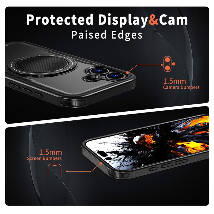For iPhone 17 Metal 360 Degree Rotation Holder MagSafe Phone Case