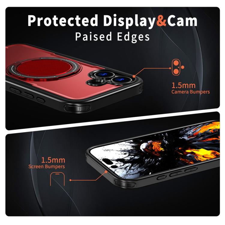 For iPhone 17 Metal 360 Degree Rotation Holder MagSafe Phone Case