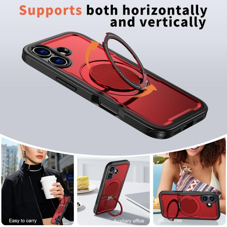 For iPhone 17 Metal 360 Degree Rotation Holder MagSafe Phone Case