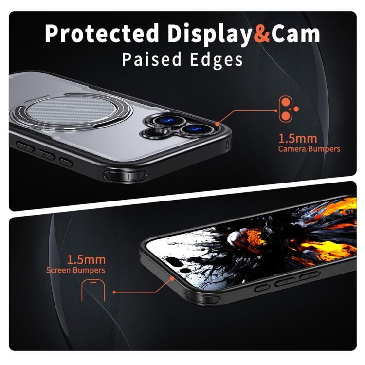 For iPhone 17 Metal 360 Degree Rotation Holder MagSafe Phone Case