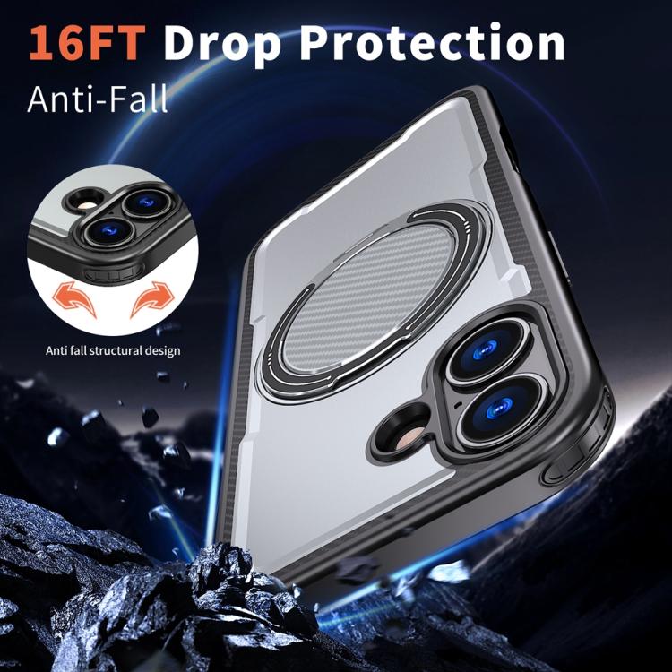 For iPhone 17 Metal 360 Degree Rotation Holder MagSafe Phone Case
