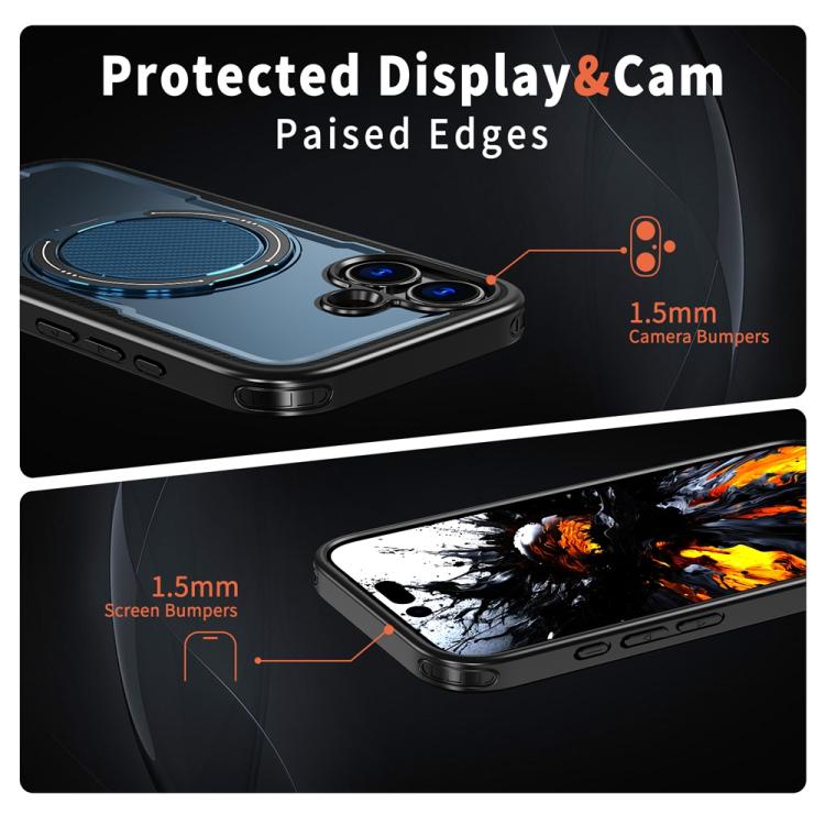 For iPhone 17 Metal 360 Degree Rotation Holder MagSafe Phone Case