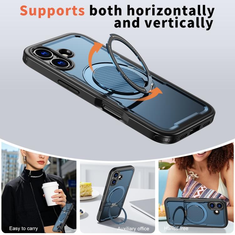 For iPhone 17 Metal 360 Degree Rotation Holder MagSafe Phone Case