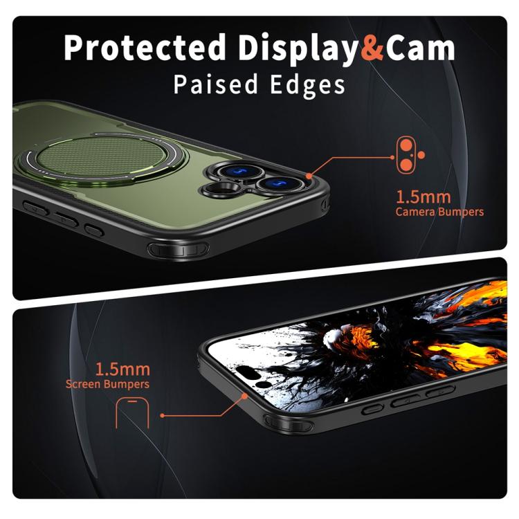 For iPhone 17 Metal 360 Degree Rotation Holder MagSafe Phone Case
