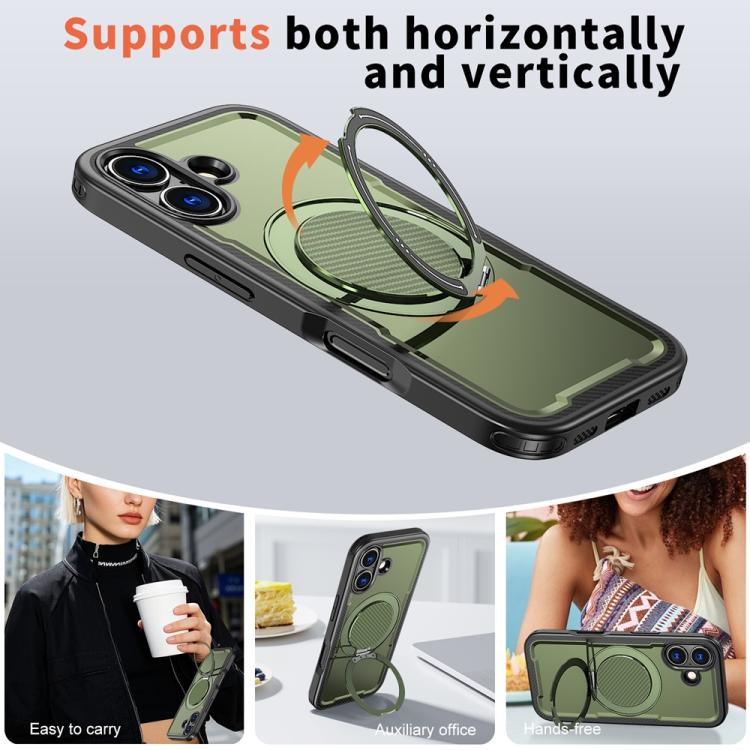 For iPhone 17 Metal 360 Degree Rotation Holder MagSafe Phone Case