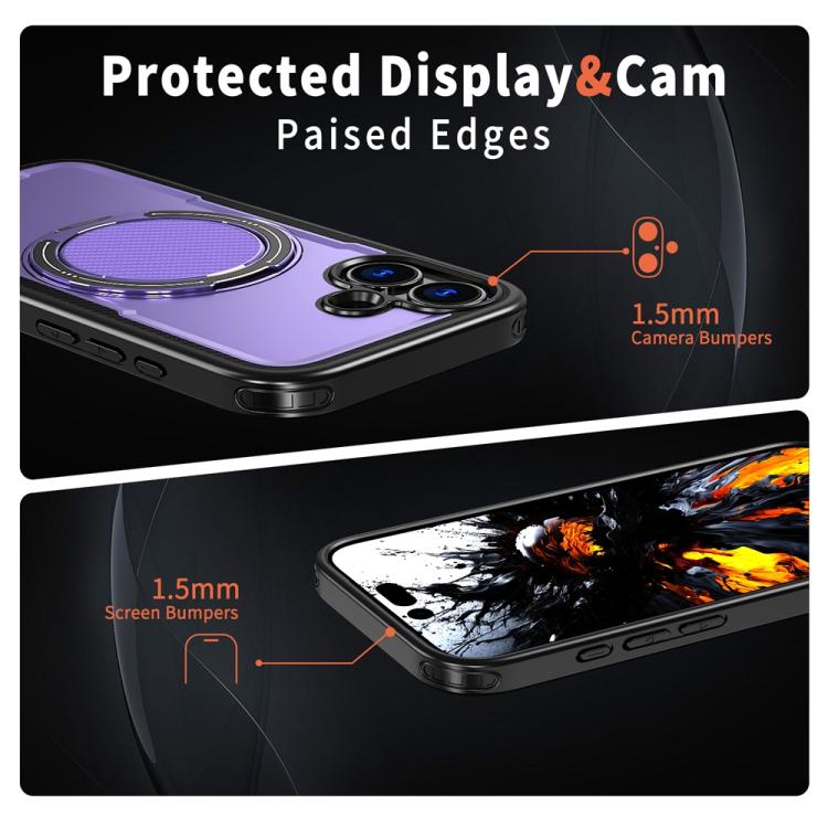 For iPhone 17 Metal 360 Degree Rotation Holder MagSafe Phone Case