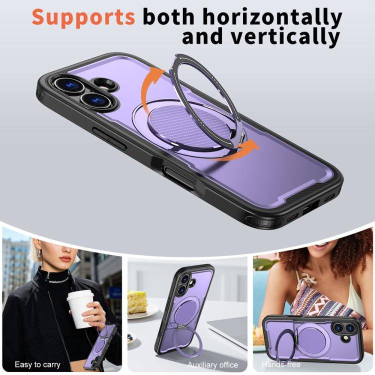 For iPhone 17 Metal 360 Degree Rotation Holder MagSafe Phone Case