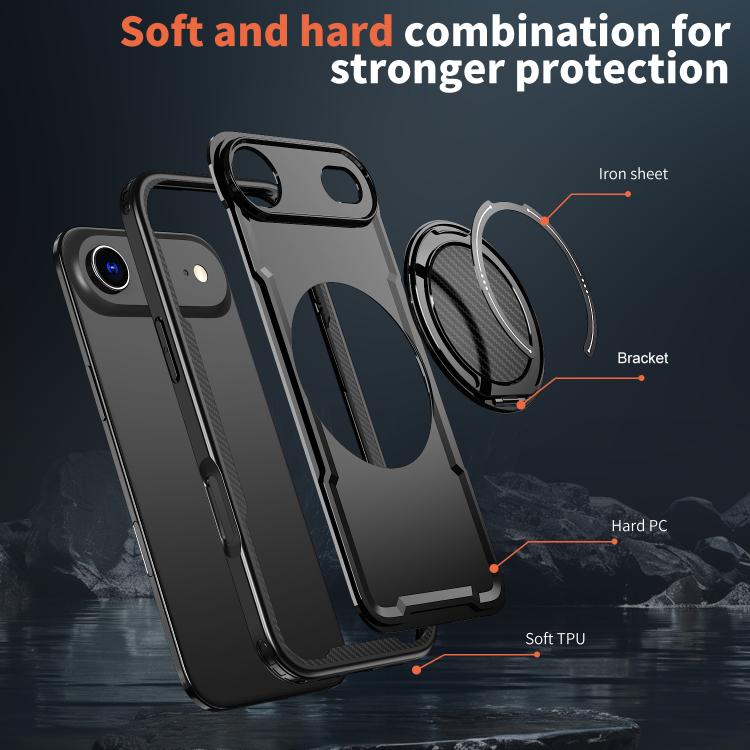 For iPhone Air Metal 360 Degree Rotation Holder MagSafe Phone Case