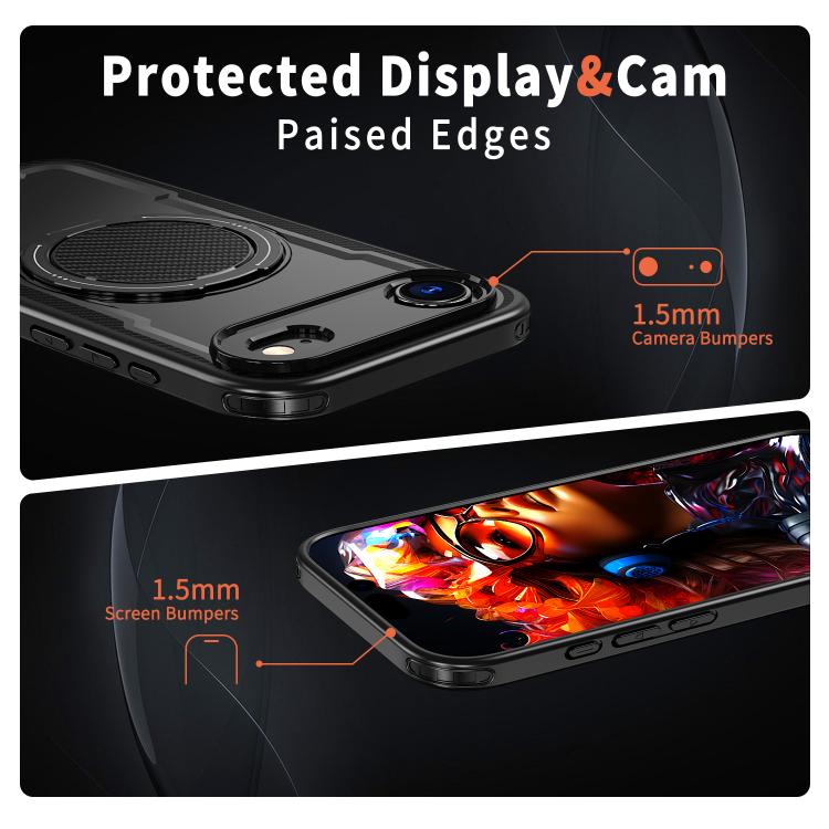 For iPhone Air Metal 360 Degree Rotation Holder MagSafe Phone Case