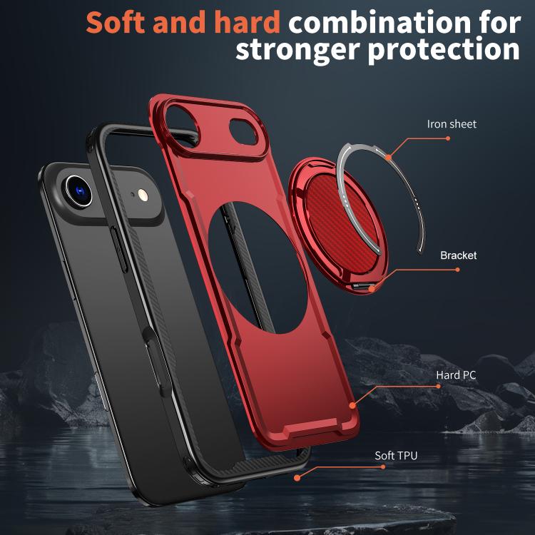 For iPhone Air Metal 360 Degree Rotation Holder MagSafe Phone Case