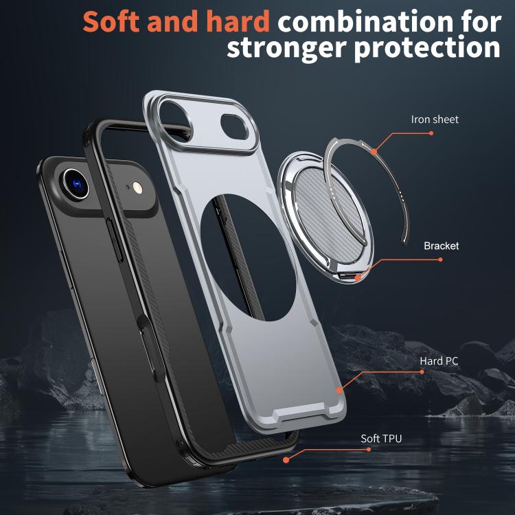 For iPhone Air Metal 360 Degree Rotation Holder MagSafe Phone Case