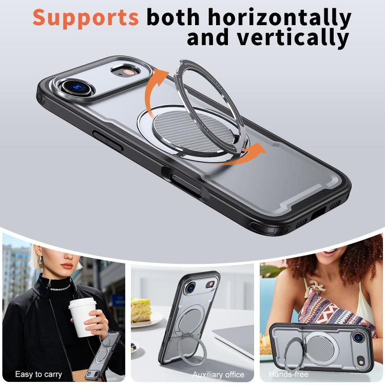 For iPhone Air Metal 360 Degree Rotation Holder MagSafe Phone Case