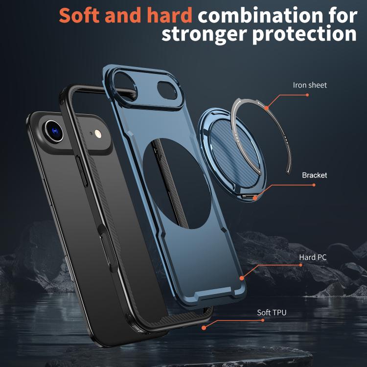 For iPhone Air Metal 360 Degree Rotation Holder MagSafe Phone Case