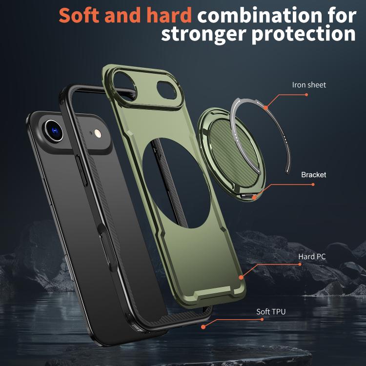 For iPhone Air Metal 360 Degree Rotation Holder MagSafe Phone Case