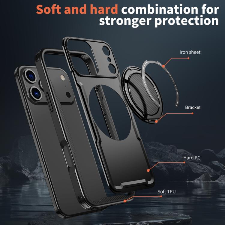 For iPhone 17 Pro Metal 360 Degree Rotation Holder MagSafe Phone Case