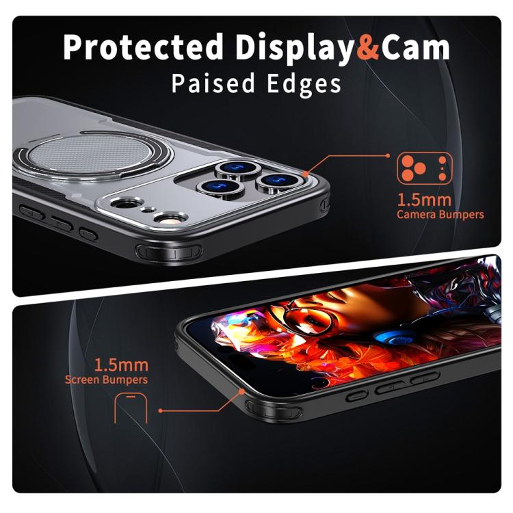 For iPhone 17 Pro Metal 360 Degree Rotation Holder MagSafe Phone Case