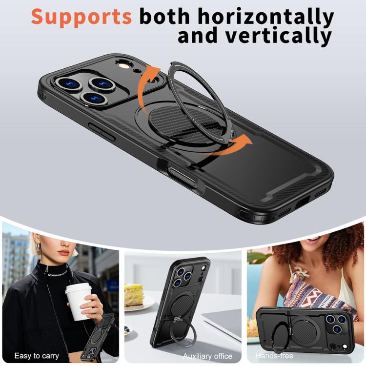 For iPhone 17 Pro Max Metal 360 Degree Rotation Holder MagSafe Phone Case