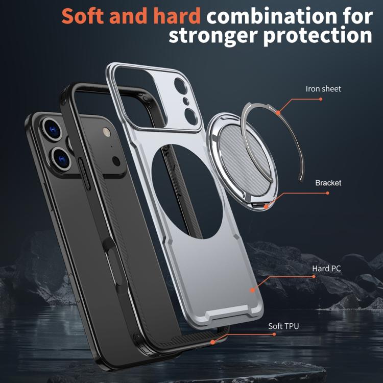 For iPhone 17 Pro Max Metal 360 Degree Rotation Holder MagSafe Phone Case