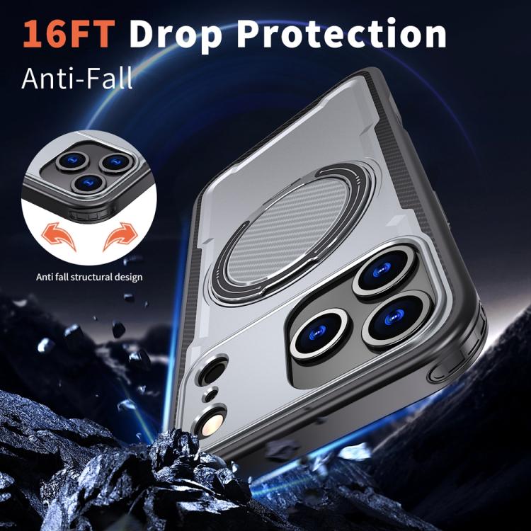 For iPhone 17 Pro Max Metal 360 Degree Rotation Holder MagSafe Phone Case