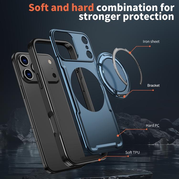 For iPhone 17 Pro Max Metal 360 Degree Rotation Holder MagSafe Phone Case