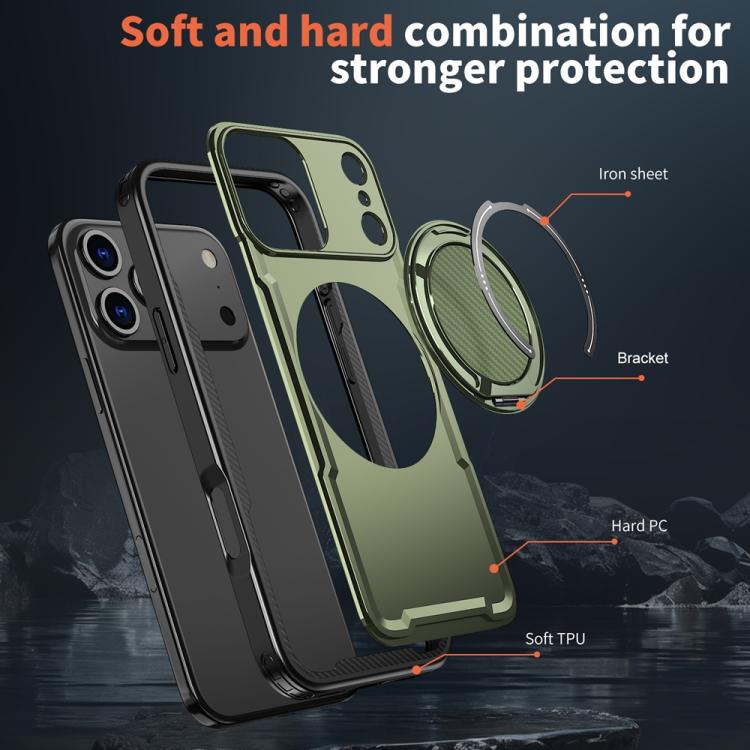 For iPhone 17 Pro Max Metal 360 Degree Rotation Holder MagSafe Phone Case