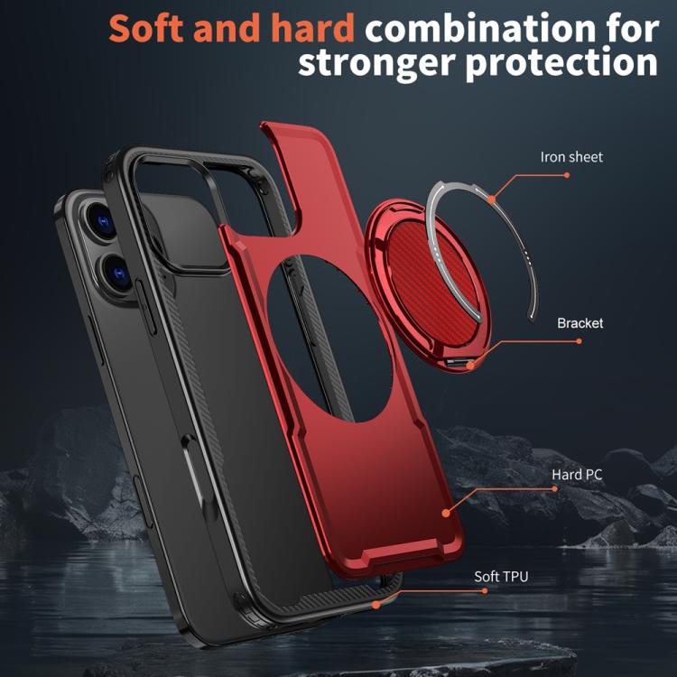 For iPhone 16 Pro Max Metal 360 Degree Rotation Holder MagSafe Phone Case