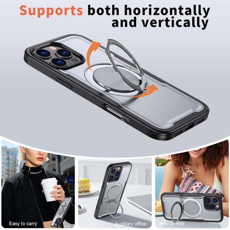 For iPhone 16 Pro Max Metal 360 Degree Rotation Holder MagSafe Phone Case