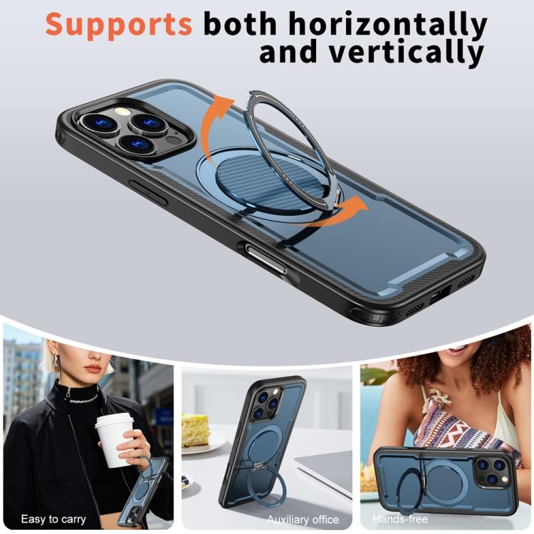 For iPhone 16 Pro Max Metal 360 Degree Rotation Holder MagSafe Phone Case