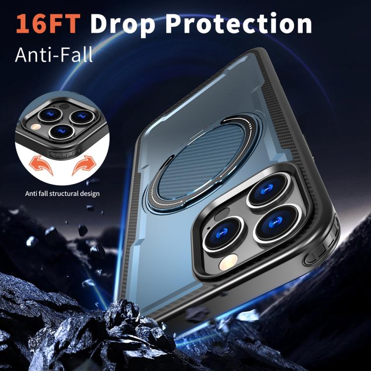 For iPhone 16 Pro Max Metal 360 Degree Rotation Holder MagSafe Phone Case