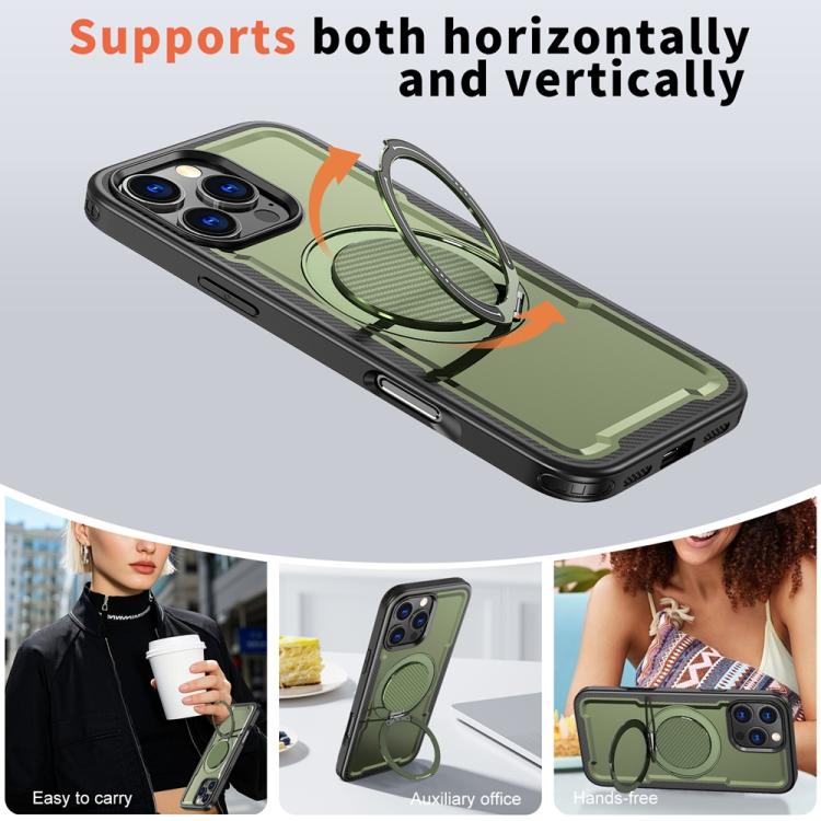 For iPhone 16 Pro Max Metal 360 Degree Rotation Holder MagSafe Phone Case