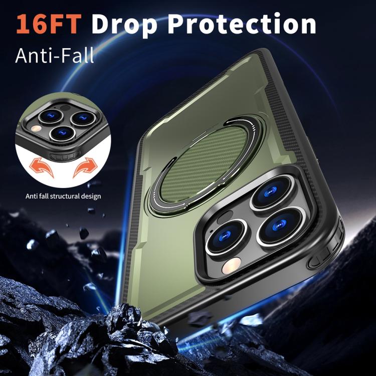 For iPhone 16 Pro Max Metal 360 Degree Rotation Holder MagSafe Phone Case