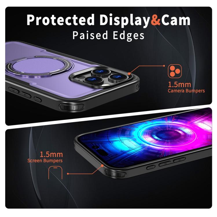 For iPhone 16 Pro Max Metal 360 Degree Rotation Holder MagSafe Phone Case