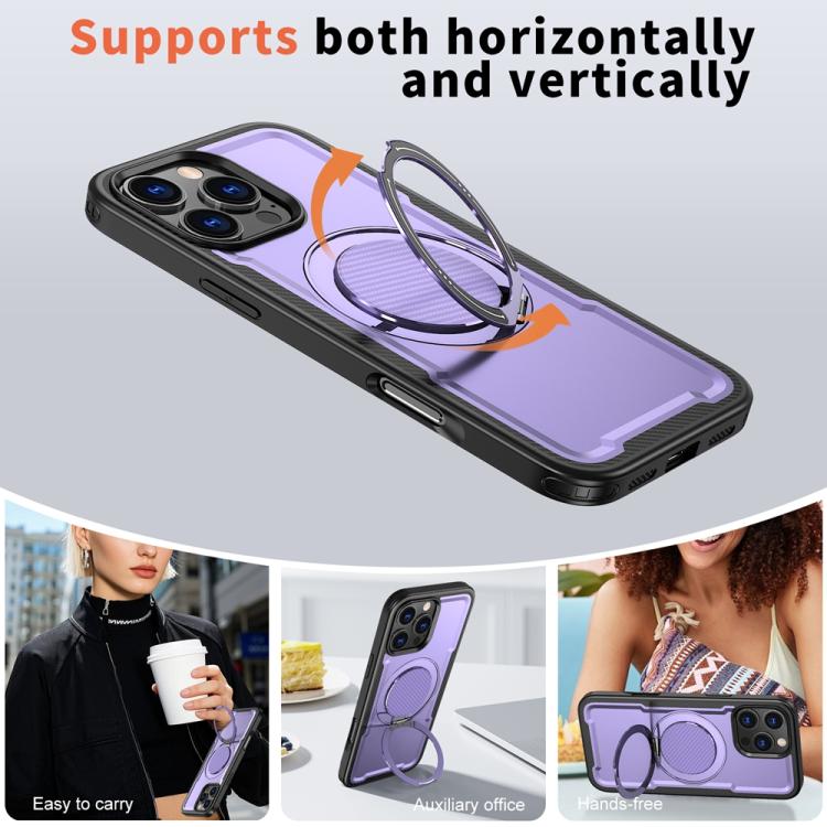For iPhone 16 Pro Max Metal 360 Degree Rotation Holder MagSafe Phone Case