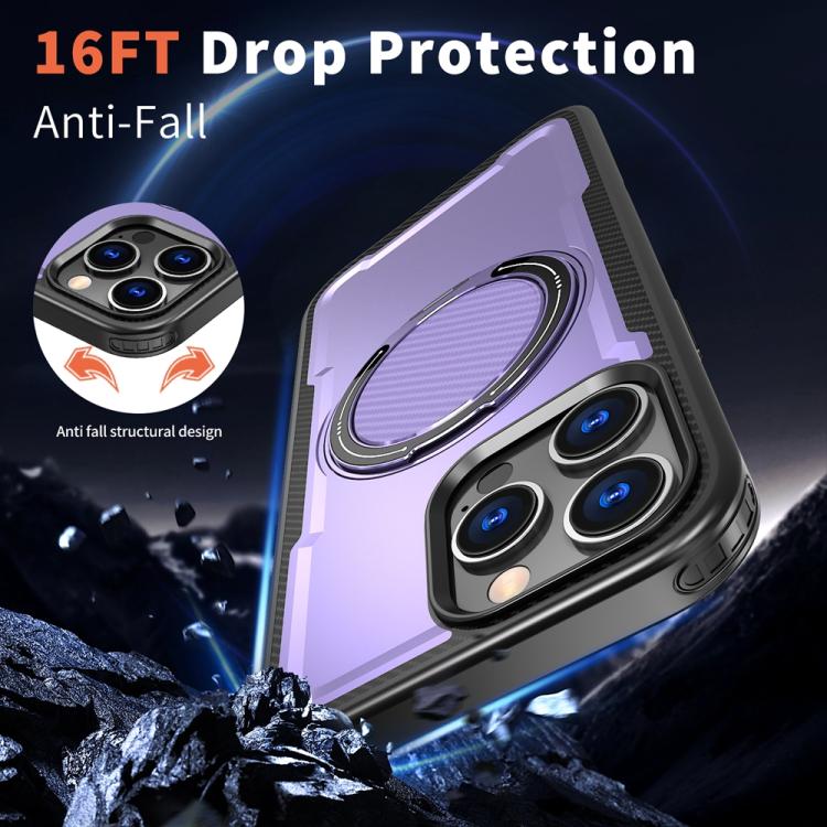 For iPhone 16 Pro Max Metal 360 Degree Rotation Holder MagSafe Phone Case