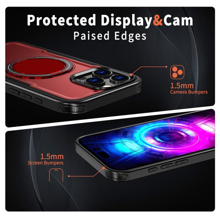 For iPhone 16 Pro Metal 360 Degree Rotation Holder MagSafe Phone Case